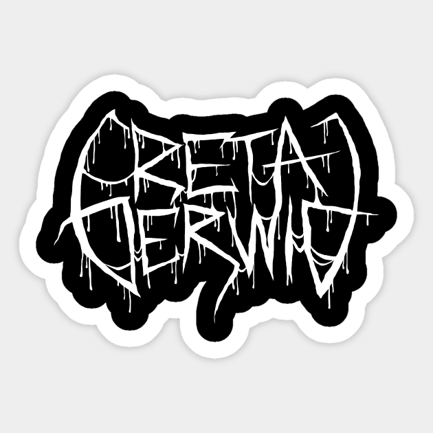 The Greta Gerwig Metal Logo Sticker by Metal Detectors